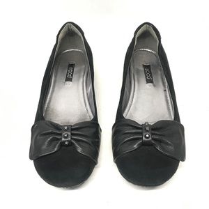 Ecco Bouillon Black Suede Flats Women's Size 36